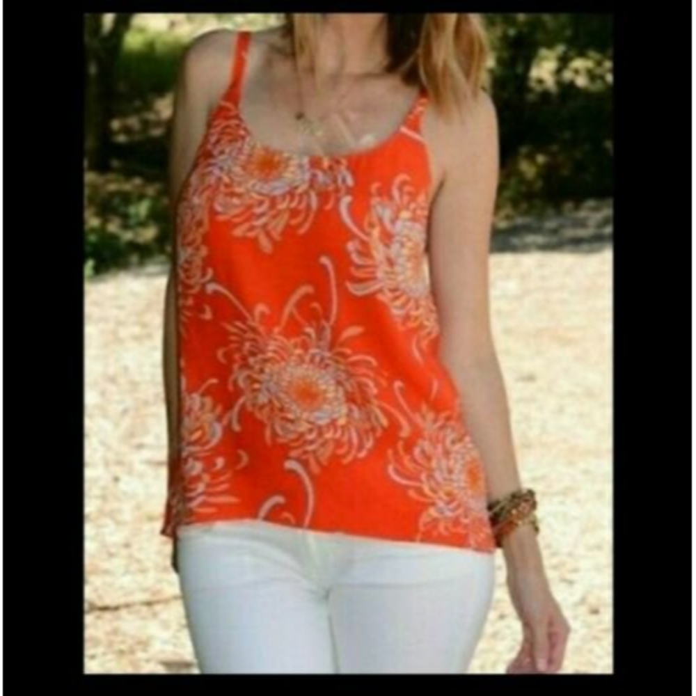 Womens Cabi Size Large Orange Tank Top Sleeveless